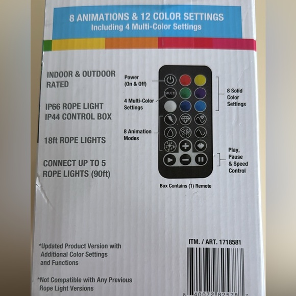 LED Color Changing Rope Light with Remote - Multicolor - Picture 2 of 2